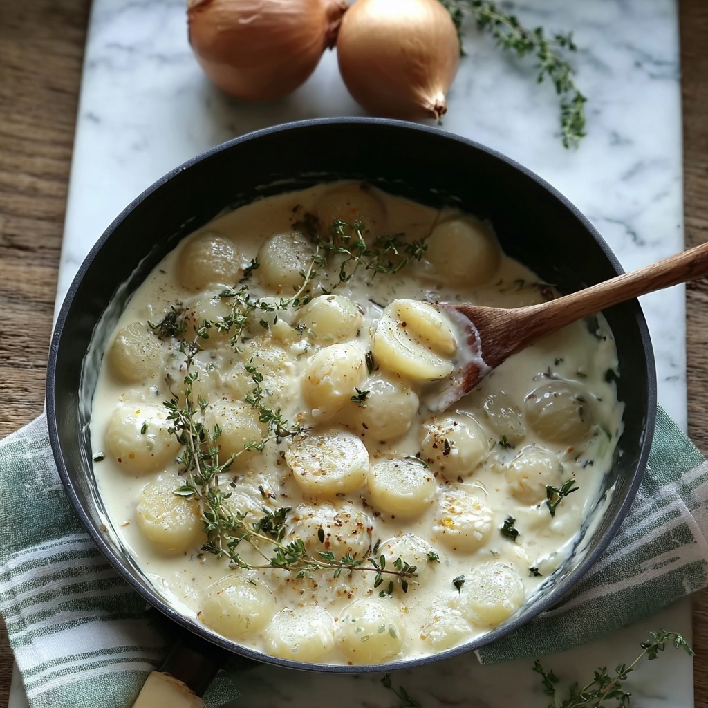 Creamed Pearl Onions with Sage and Thyme Recipe - Recipe Image