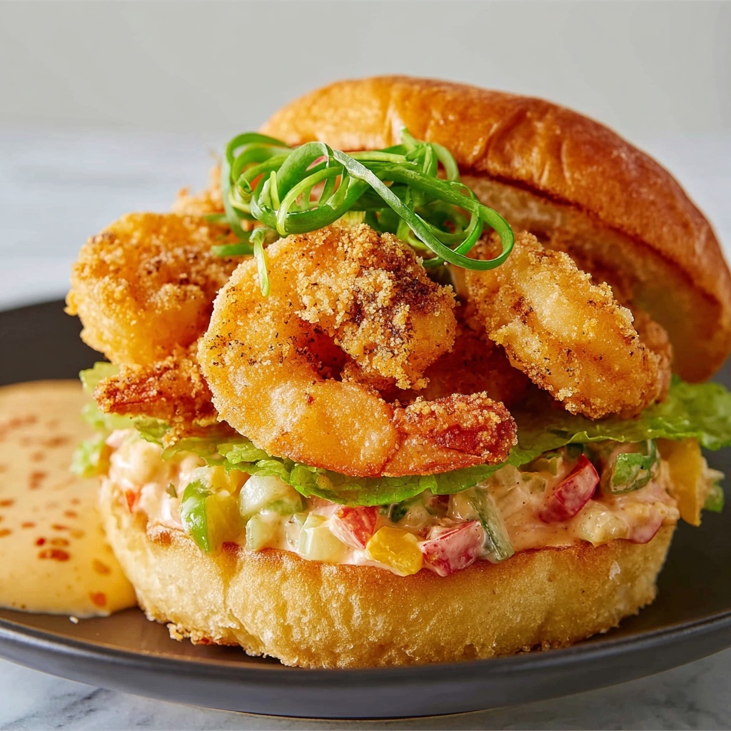 Crispy Golden Shrimp Burgers with Egg Salad and Wasabi Mayonnaise Recipe - Recipe Image
