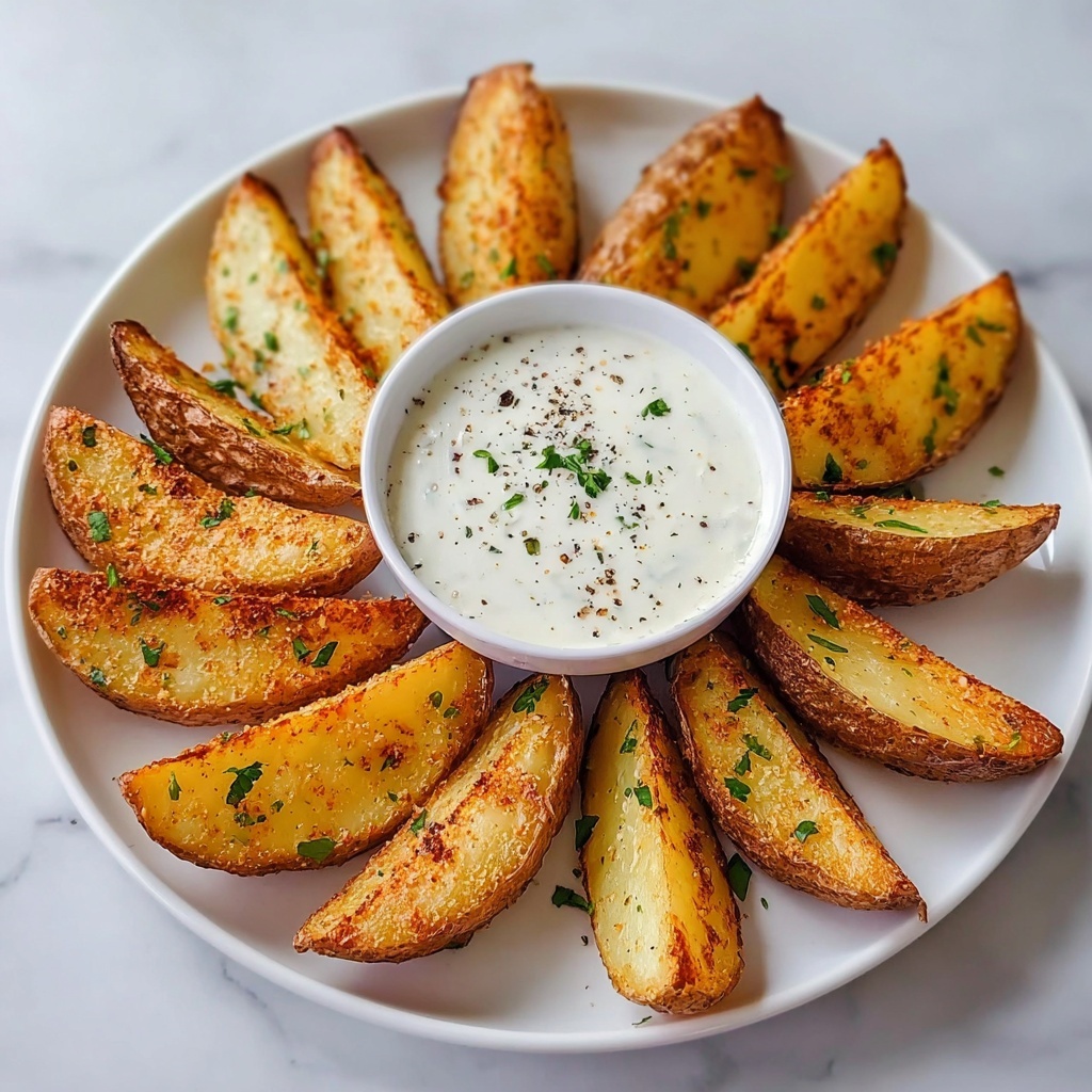 Baked Garlic Parmesan Potato Wedges Recipe - Recipe Image