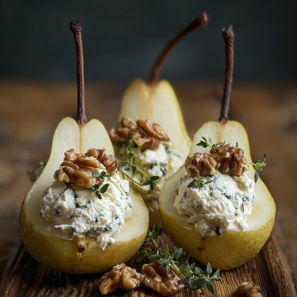 Elegant Blue Cheese Stuffed Pears Recipe - Recipe Image