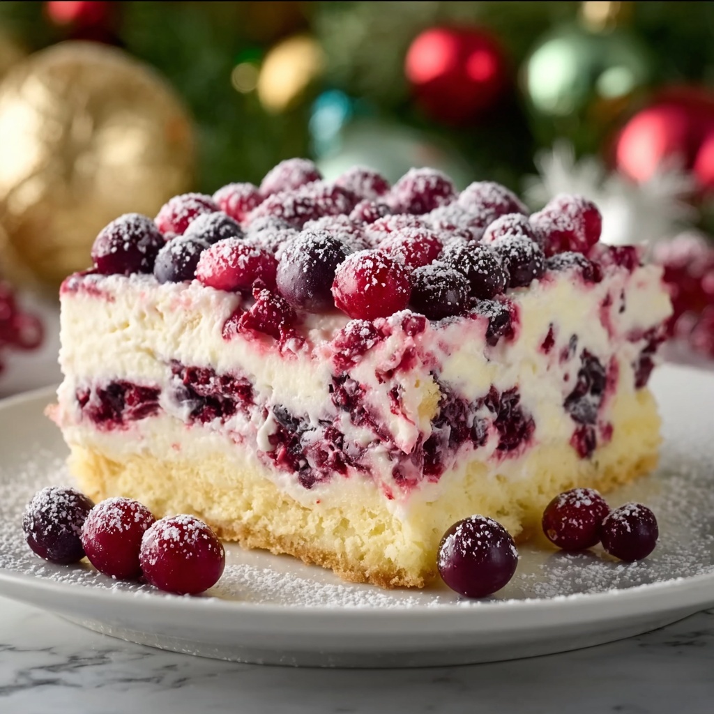 Christmas Cranberry Poke Cake Recipe - Recipe Image