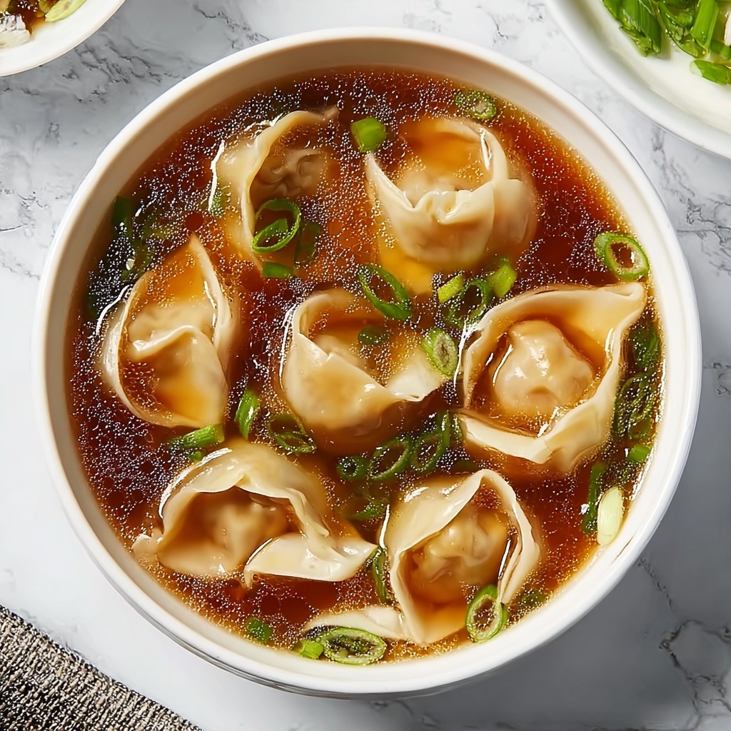 Savory Wonton Soup with Ground Pork and Greens Recipe - Recipe Image