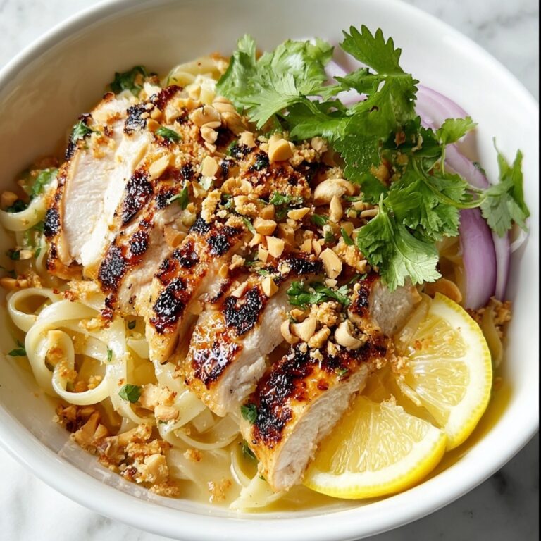 Lemon Garlic Chicken Noodle Bowl Recipe