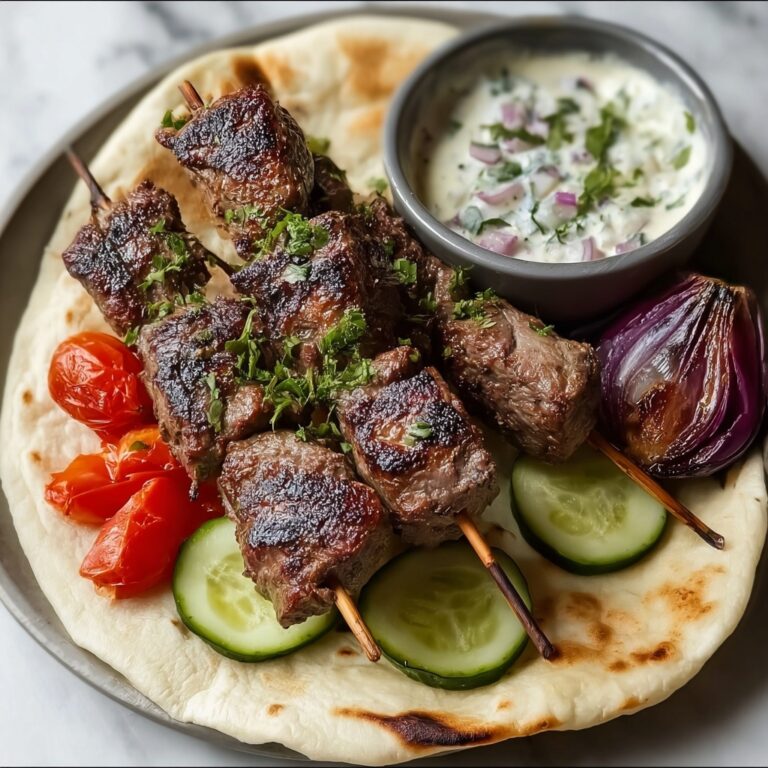Greek Lamb Souvlaki with Homemade Pita Bread Recipe