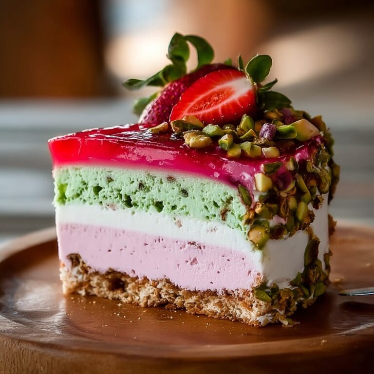 Strawberry Pistachio Mousse Cake Recipe
