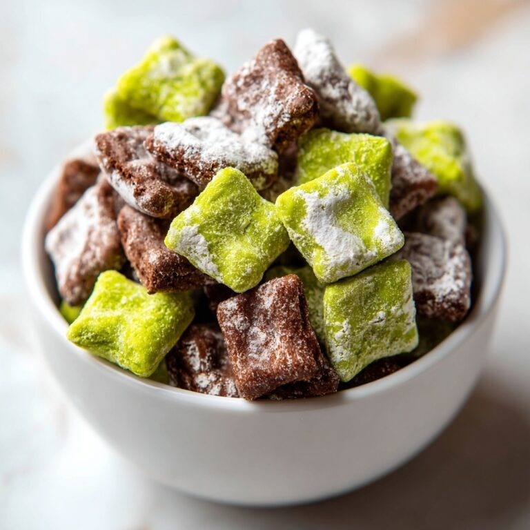 Green Mint Chocolate Muddy Buddies for St. Patrick’s Day Recipe