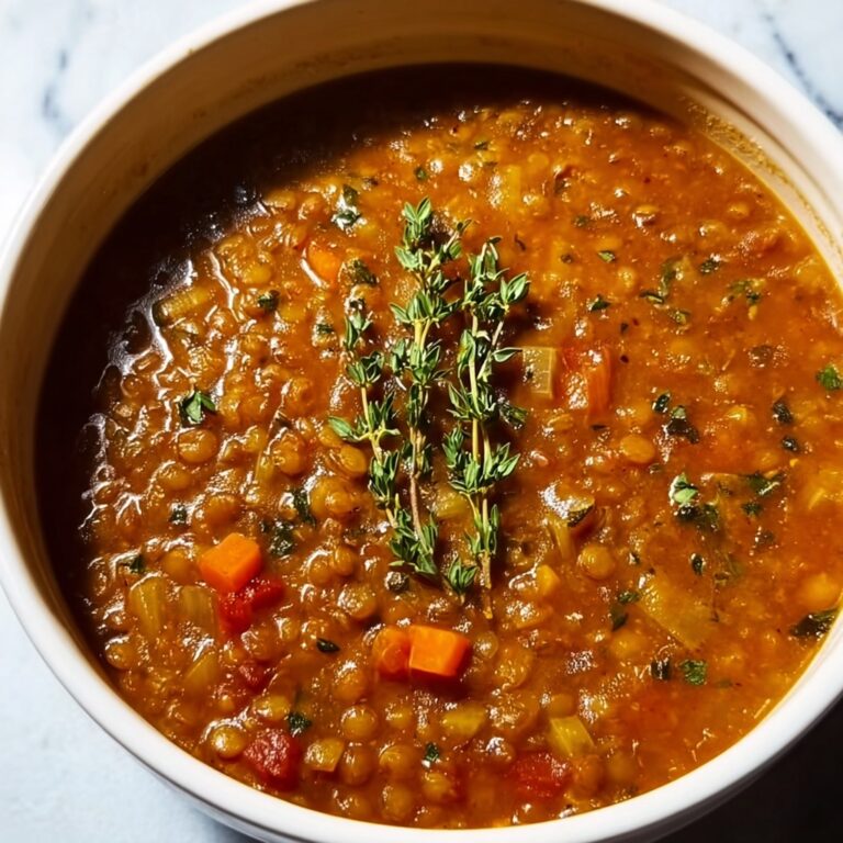 French Lentil Soup with Roasted Red Peppers and Herb-Infused Chicken Recipe