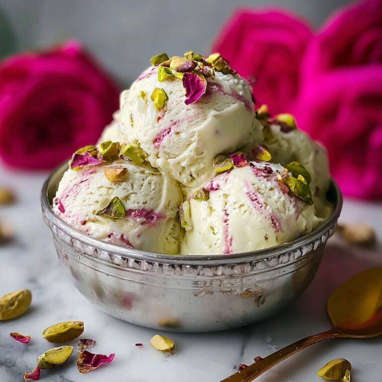 Rose Pistachio Cheesecake Ice Cream Recipe