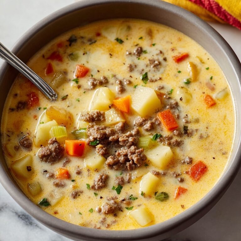 Easy Slow Cooker Cheeseburger Soup Recipe