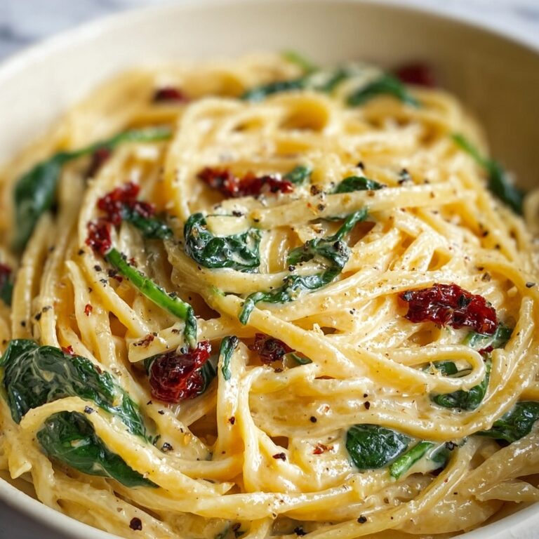 Linguine with Spinach and Sun-Dried Tomato Cream Sauce Recipe