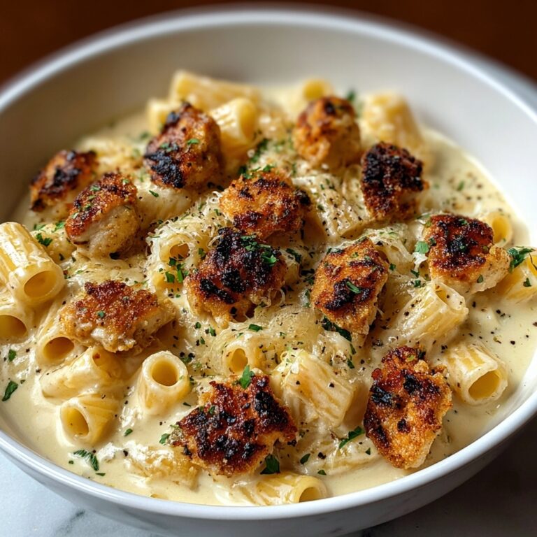 Cheesy Garlic Butter Chicken Bites with Creamy Parmesan Pasta Recipe