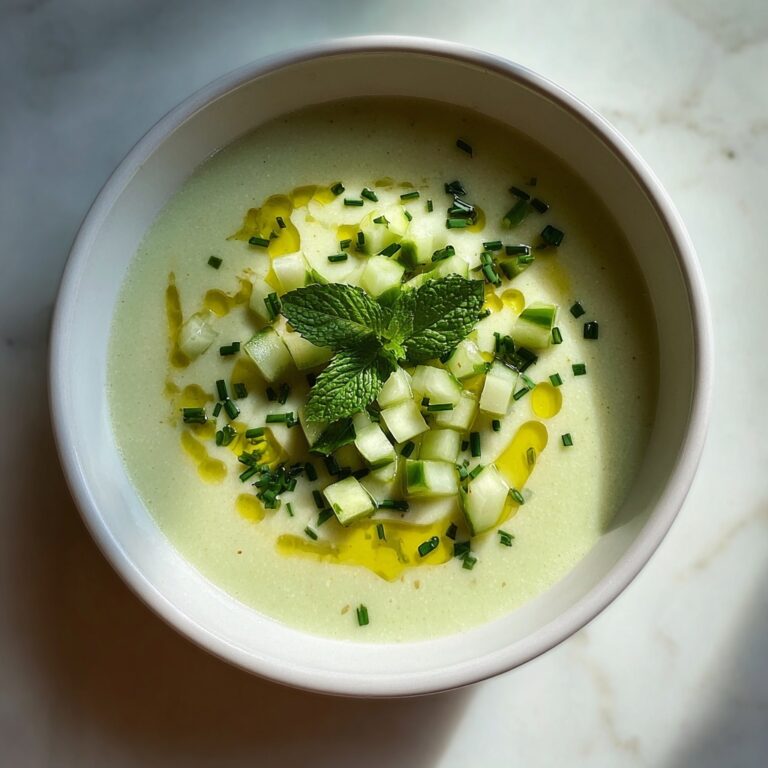 Refreshing Cucumber Soup with Yogurt, Mint, and Chives Recipe