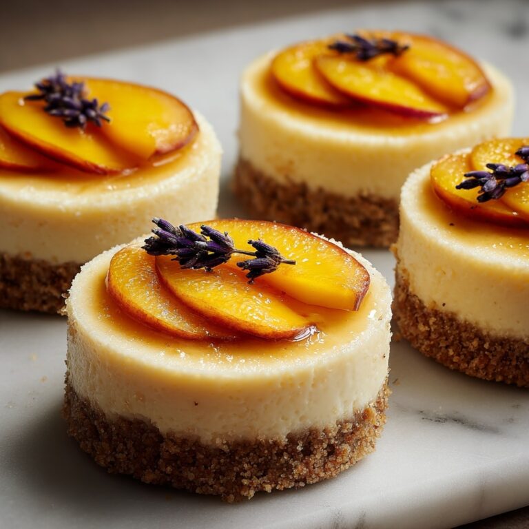 Peaches and Hay Mini Cheesecakes with Honey Recipe