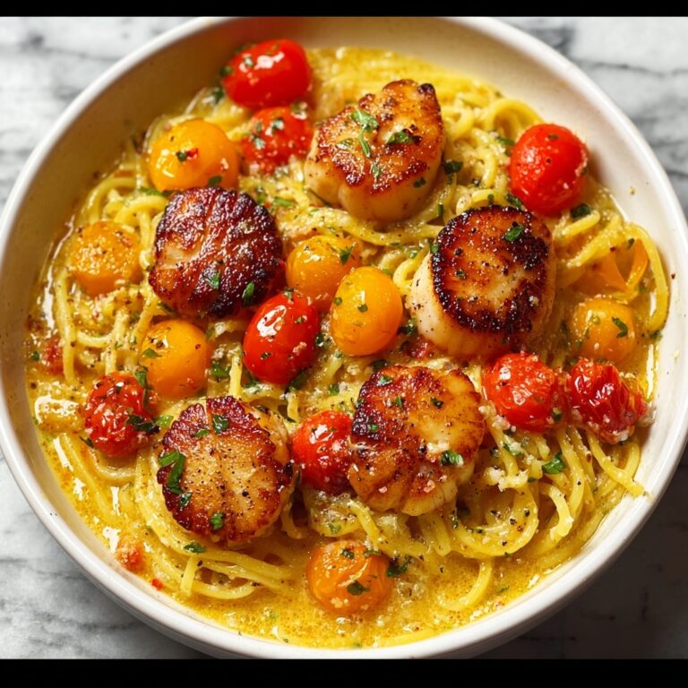 Shrimp and Scallop Pasta with Cherry Tomatoes Recipe