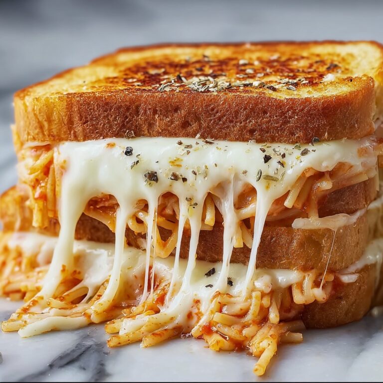 Spaghetti Grilled Cheese Sandwich with Bolognese and Mozzarella Recipe