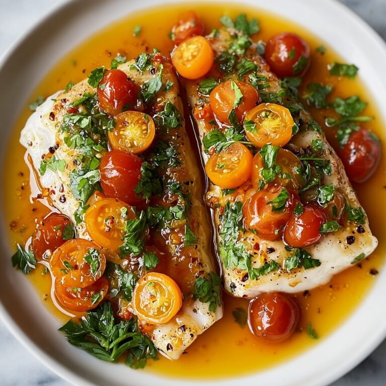 Pan-Seared Mediterranean Cod in Tomato Basil Sauce Recipe
