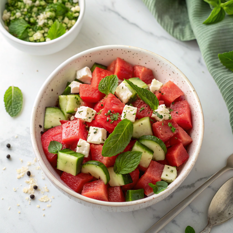 Watermelon Feta Cucumber Salad Recipe