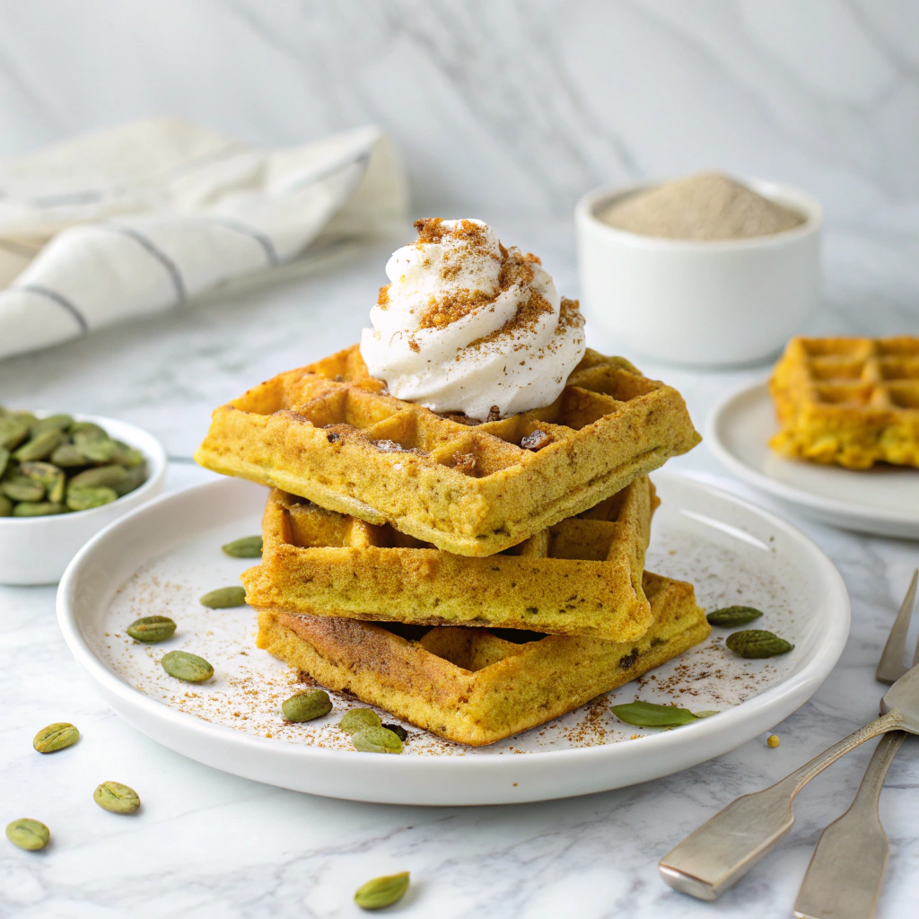 Pumpkin Protein Waffles Recipe - Recipe Image