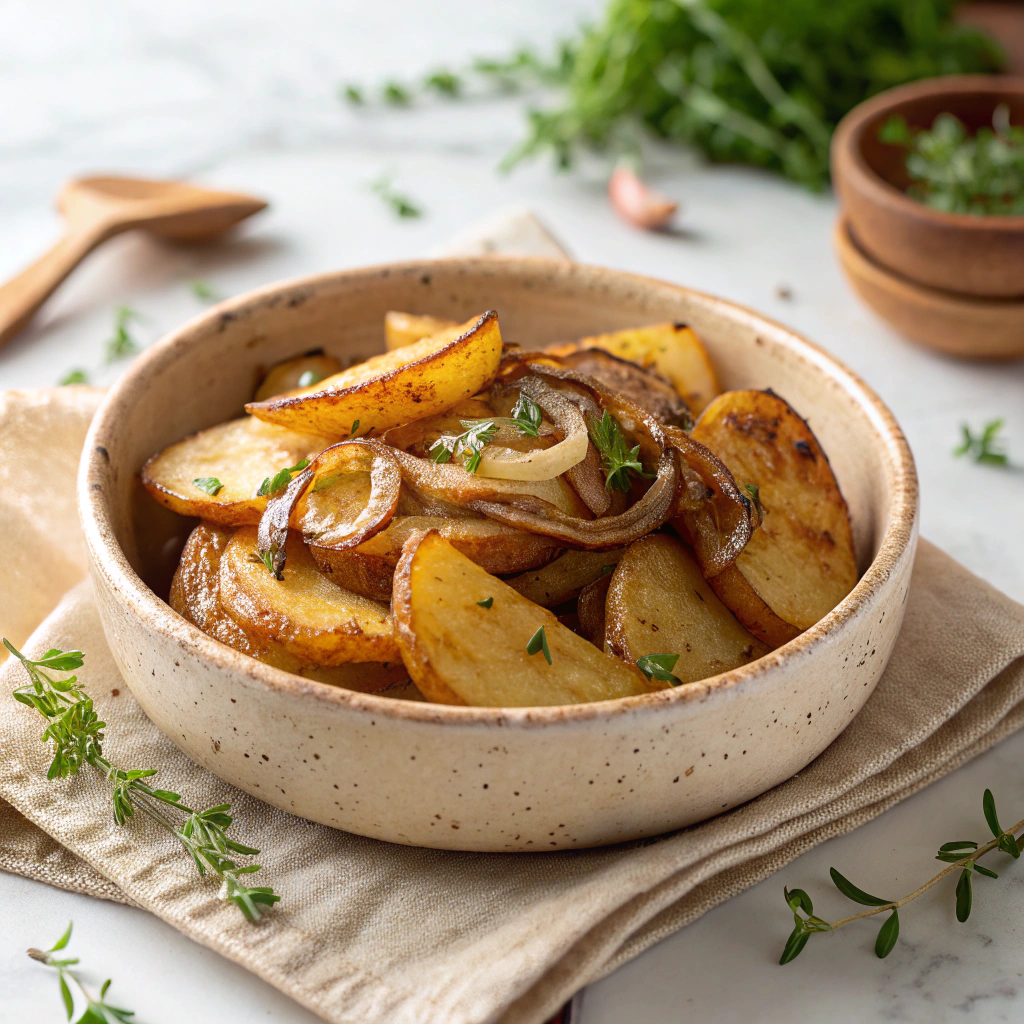 Oven-Fried Potatoes & Onions Recipe - Recipe Image