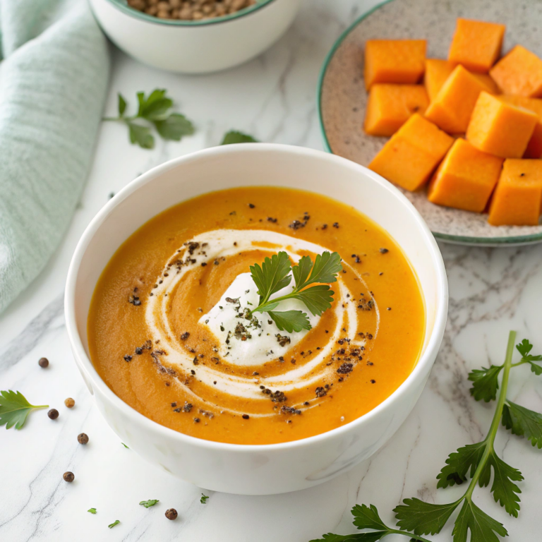 Spiced Butternut Squash and Sweet Potato Soup Recipe
