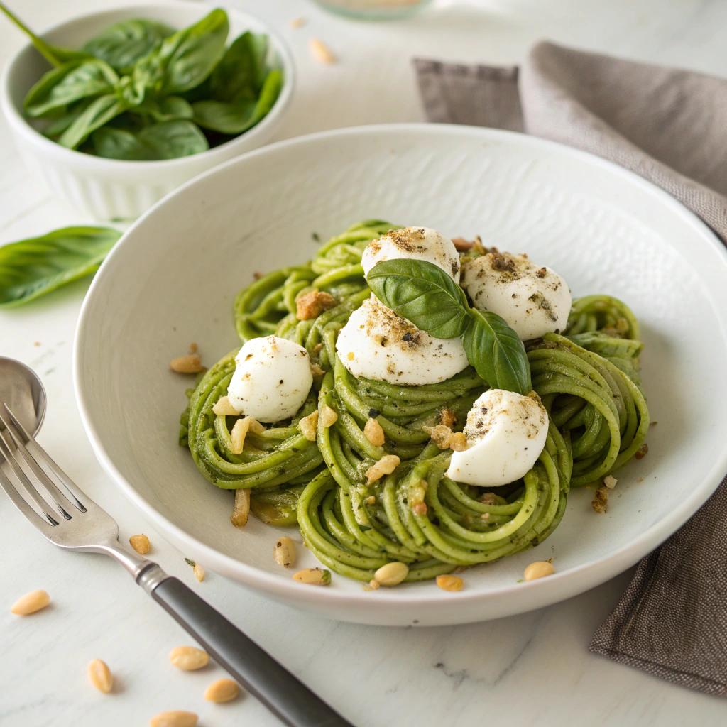 Creamy Pesto Pasta Sauce Recipe - Recipe Image