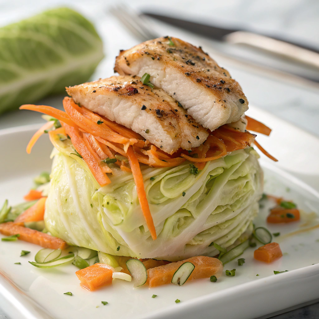 Cabbage Sautéed with Chicken Recipe - Recipe Image