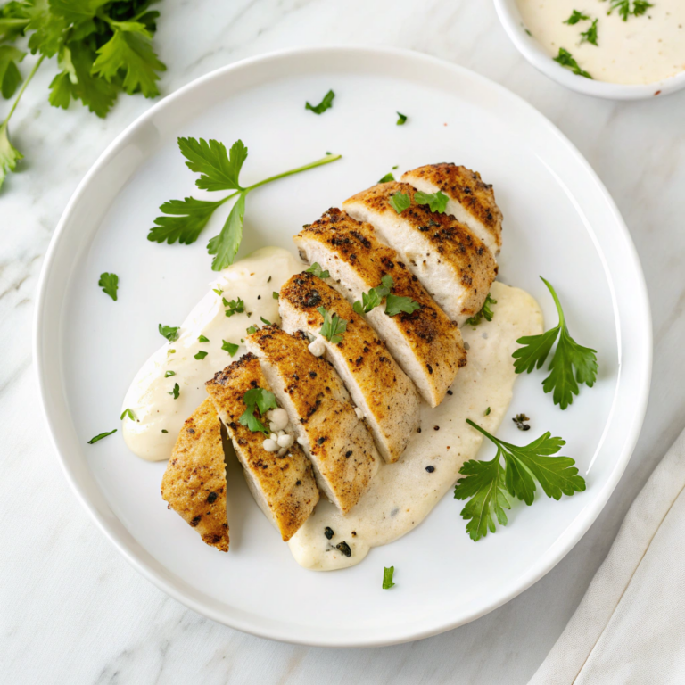 Juicy Baked Caesar Chicken with Parmesan Sauce Recipe