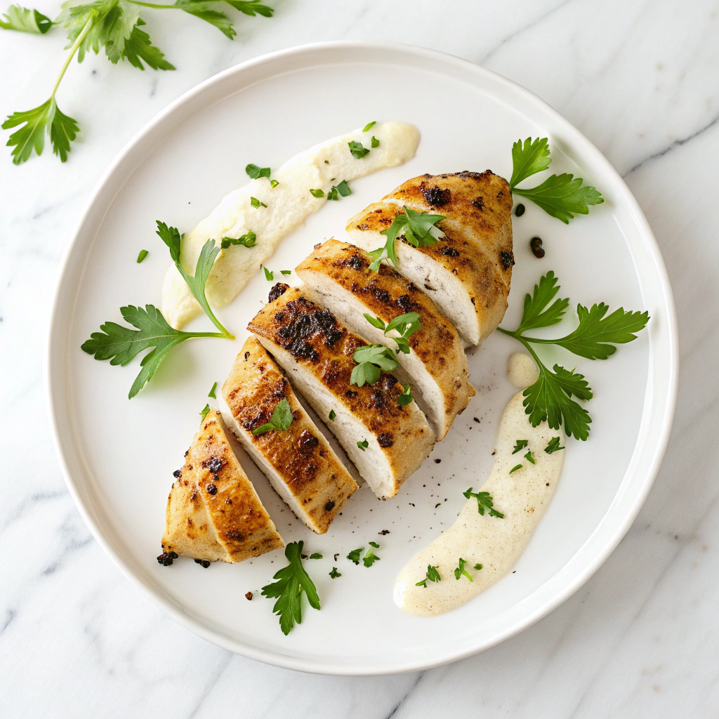 Juicy Baked Caesar Chicken with Parmesan Sauce Recipe - Recipe Image