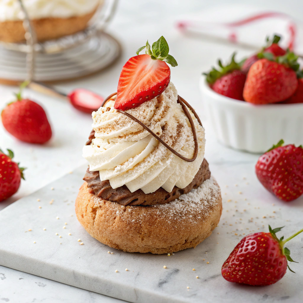 Triple Chocolate Choux Buns Recipe - Recipe Image