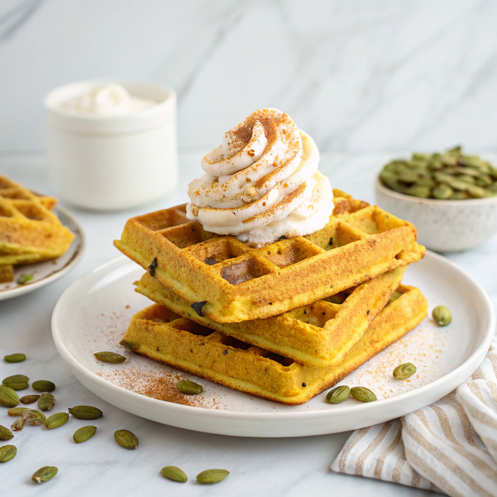 Pumpkin Protein Waffles Recipe - Recipe Image