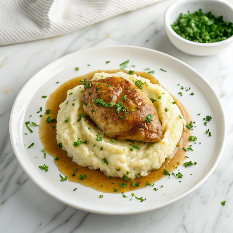 Smothered Chicken with Creamy Onion Gravy Recipe
