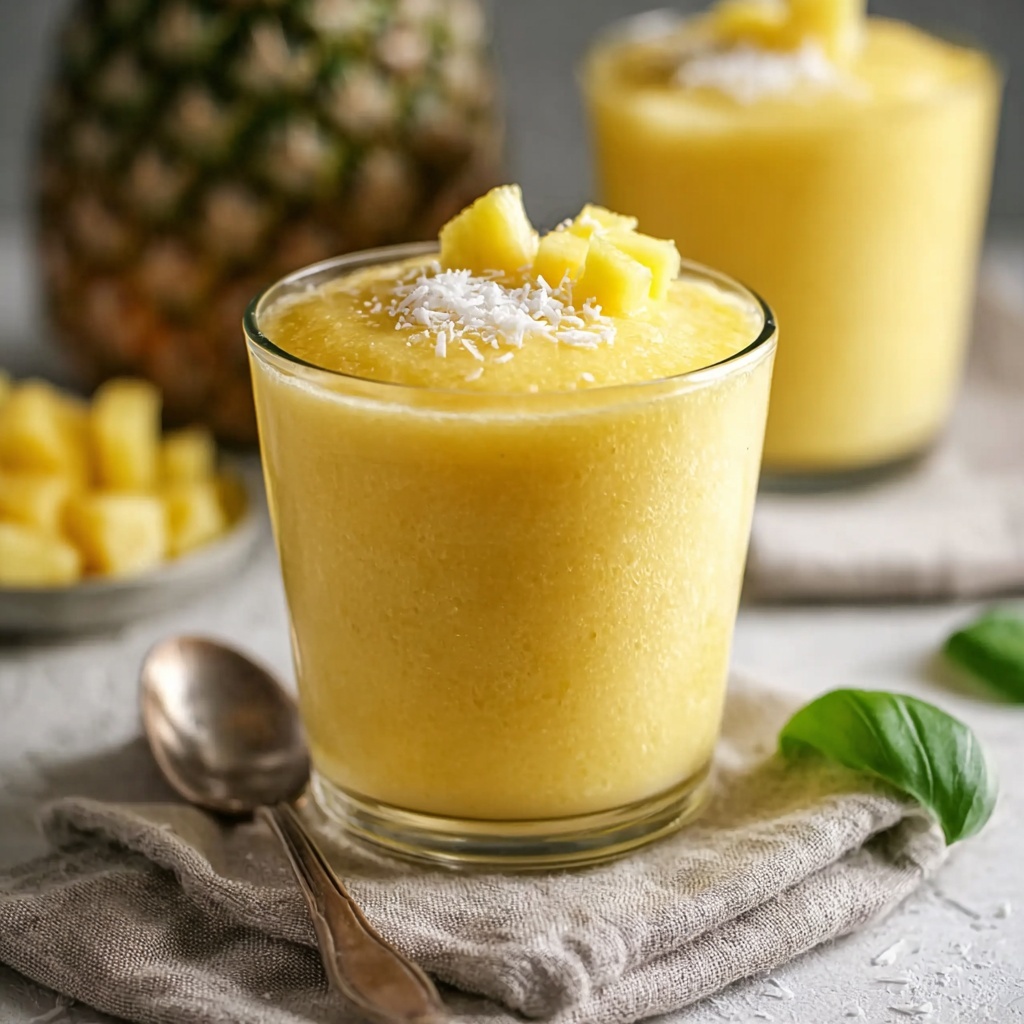 Fruity Summer Cold Pineapple Soup Recipe - Recipe Image