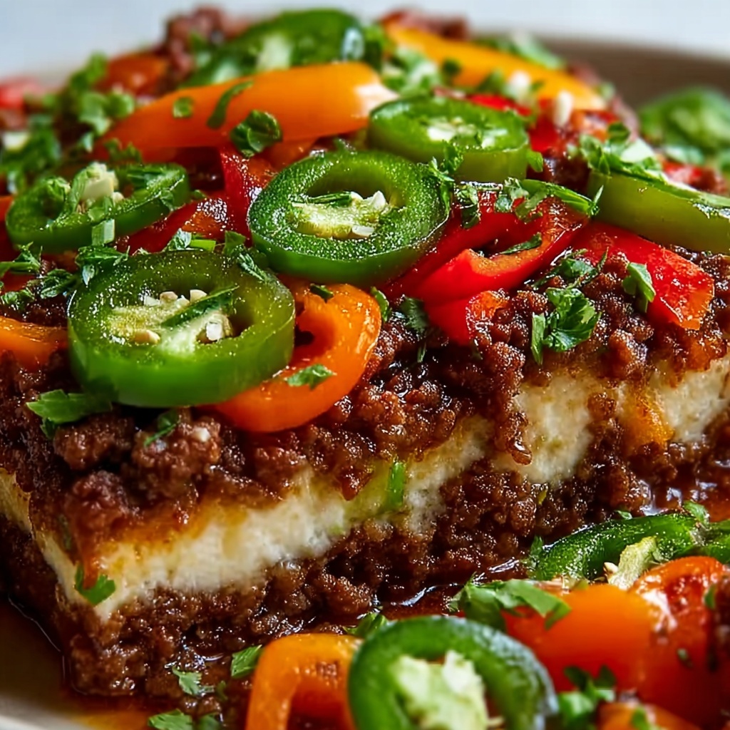 Spicy Jalapeño Popper Mediterranean Ground Beef Stir Fry Recipe - Recipe Image