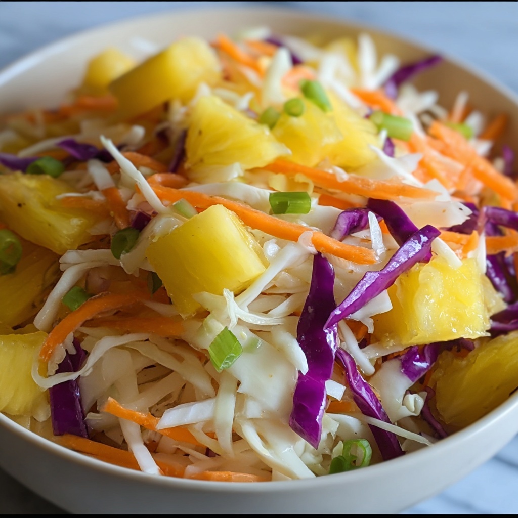 No-Mayo Hawaiian Pineapple Coleslaw Recipe - Recipe Image