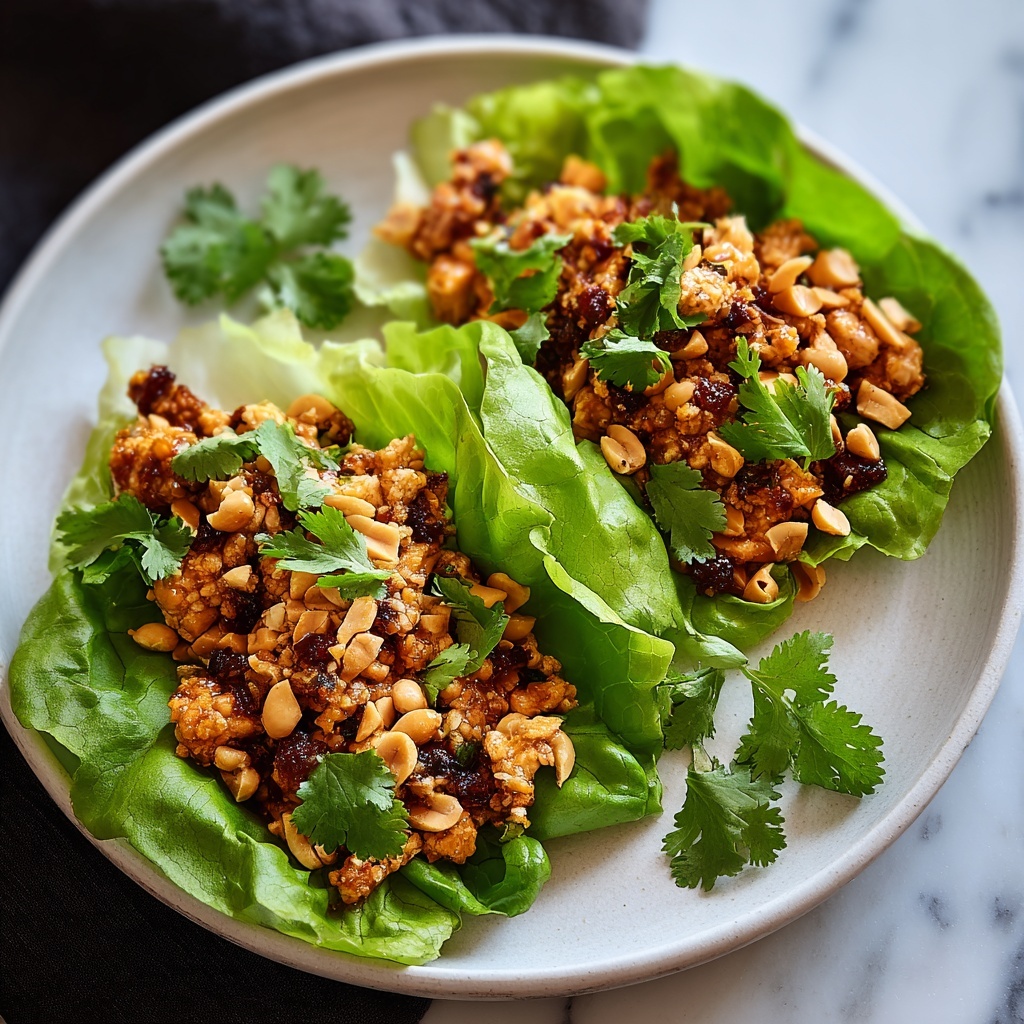 Thai Peanut Chicken Lettuce Boats Recipe - Recipe Image