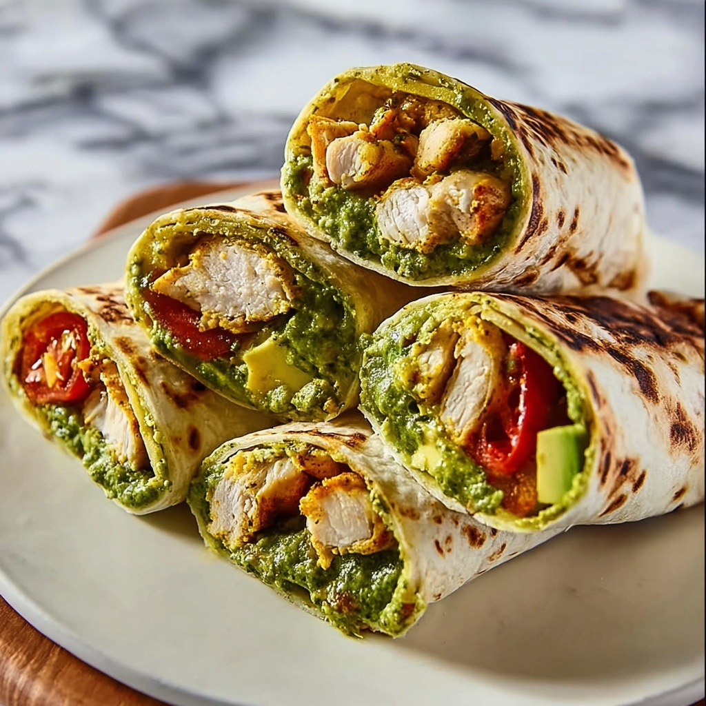 Pesto Chicken and Avocado Salad Wraps Recipe - Recipe Image