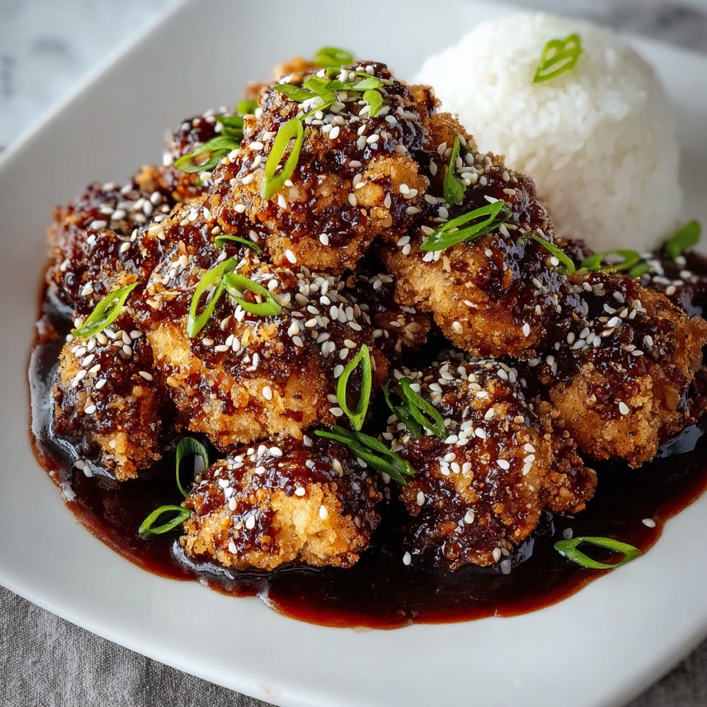 Crispy Asian Sesame Chicken with Sticky Glaze Recipe - Recipe Image