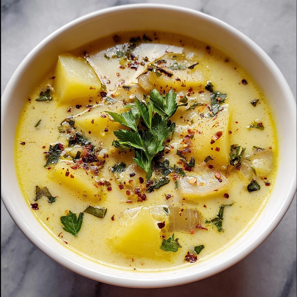 Creamy Vegan Potato Soup Recipe - Recipe Image