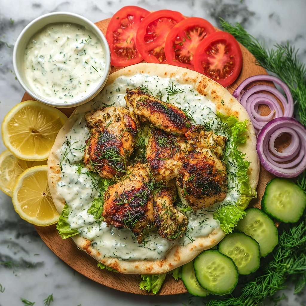 Greek Chicken Gyros with Lemon-Herb Marinade and Tzatziki Recipe - Recipe Image