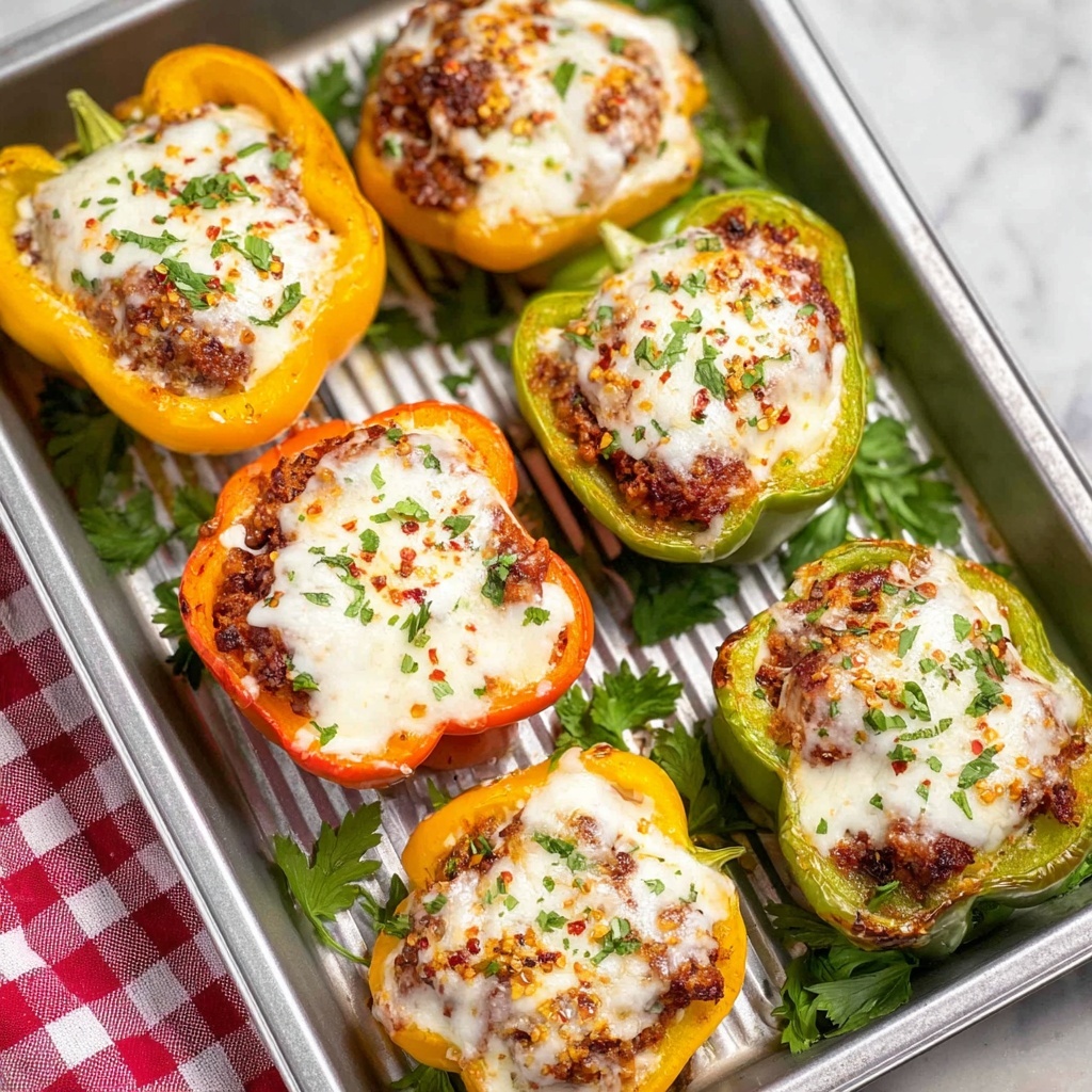 Lasagna Stuffed Peppers Recipe - Recipe Image