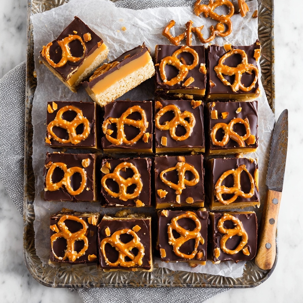 Chocolate Caramel Pretzel Bars Recipe - Recipe Image