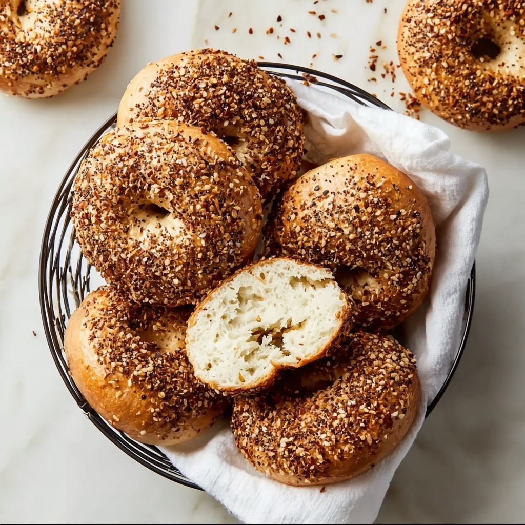 Homemade Caramelized Onion Bagels with Fried Onion Crust Recipe - Recipe Image
