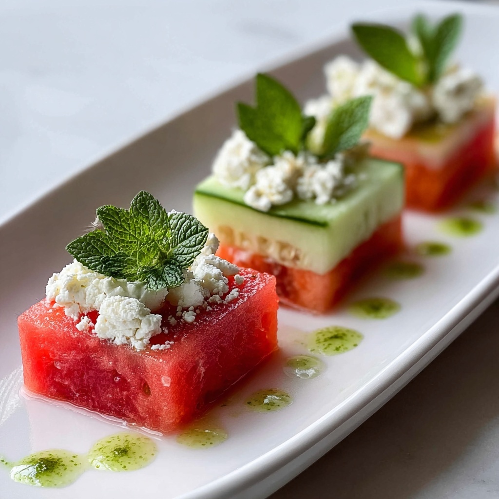 Watermelon Cucumber Feta Cups Recipe - Recipe Image