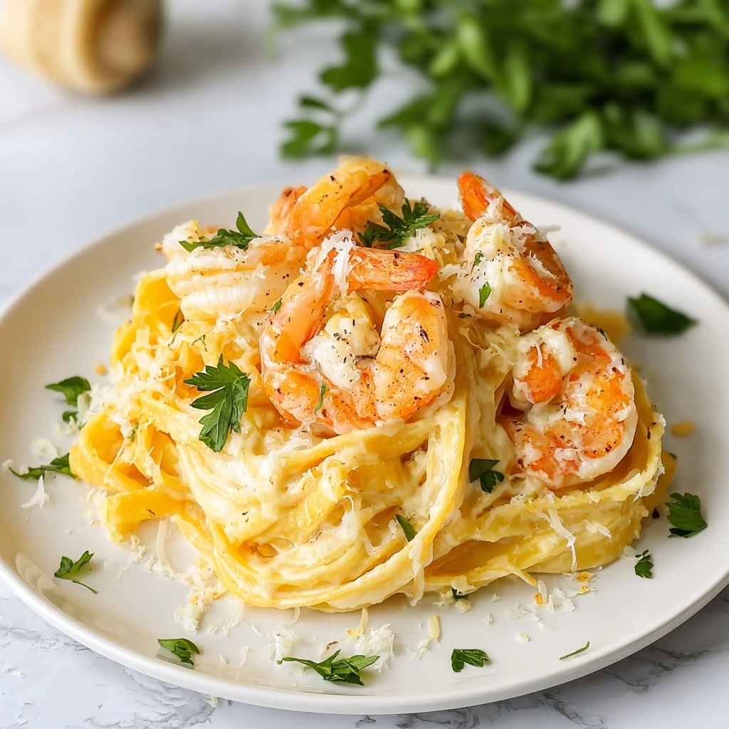 Creamy Garlic Shrimp Pasta Recipe - Recipe Image