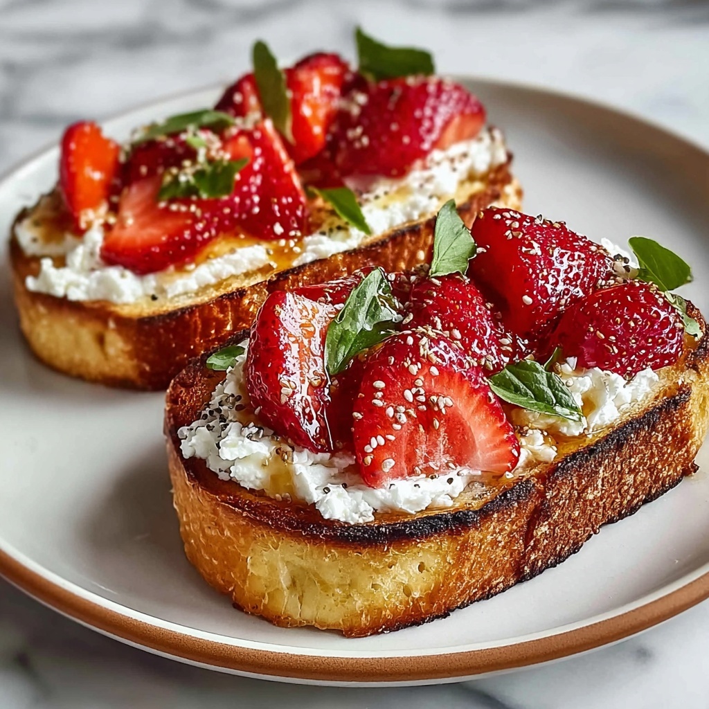 Roasted Strawberry Whipped Ricotta Toast Recipe - Recipe Image