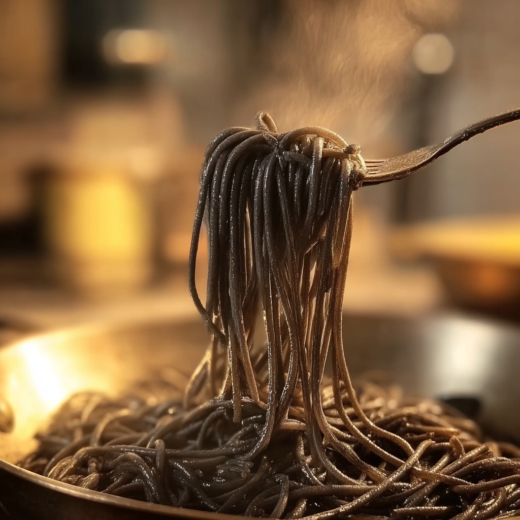 Witches Hair Pasta (Squid Ink Pasta) Recipe - Recipe Image