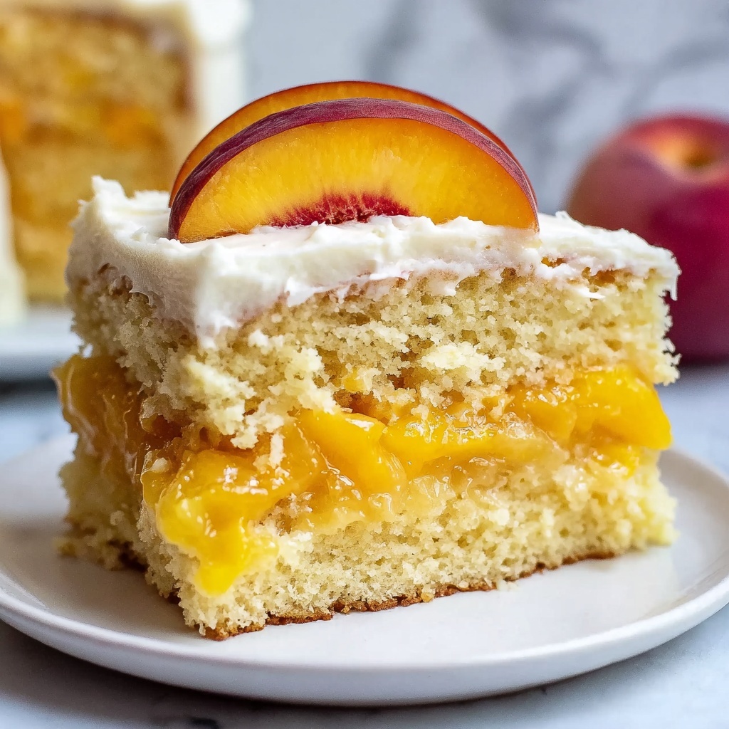 Peach Cake with Brown Sugar Frosting Recipe - Recipe Image