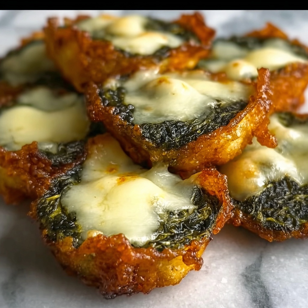 Spinach Dip Cheese Crisps Recipe - Recipe Image