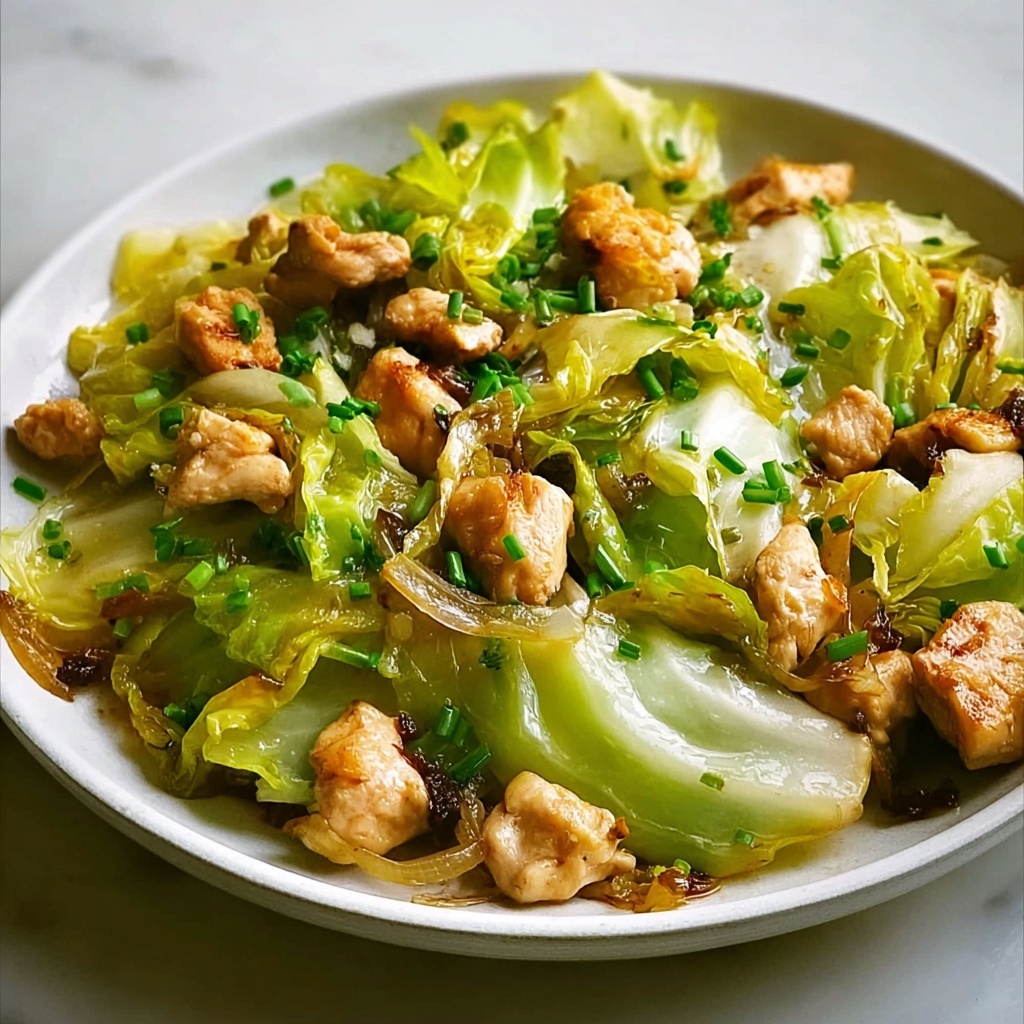 Easy Sautéed Garlic Cabbage with Tender Chicken Recipe - Recipe Image
