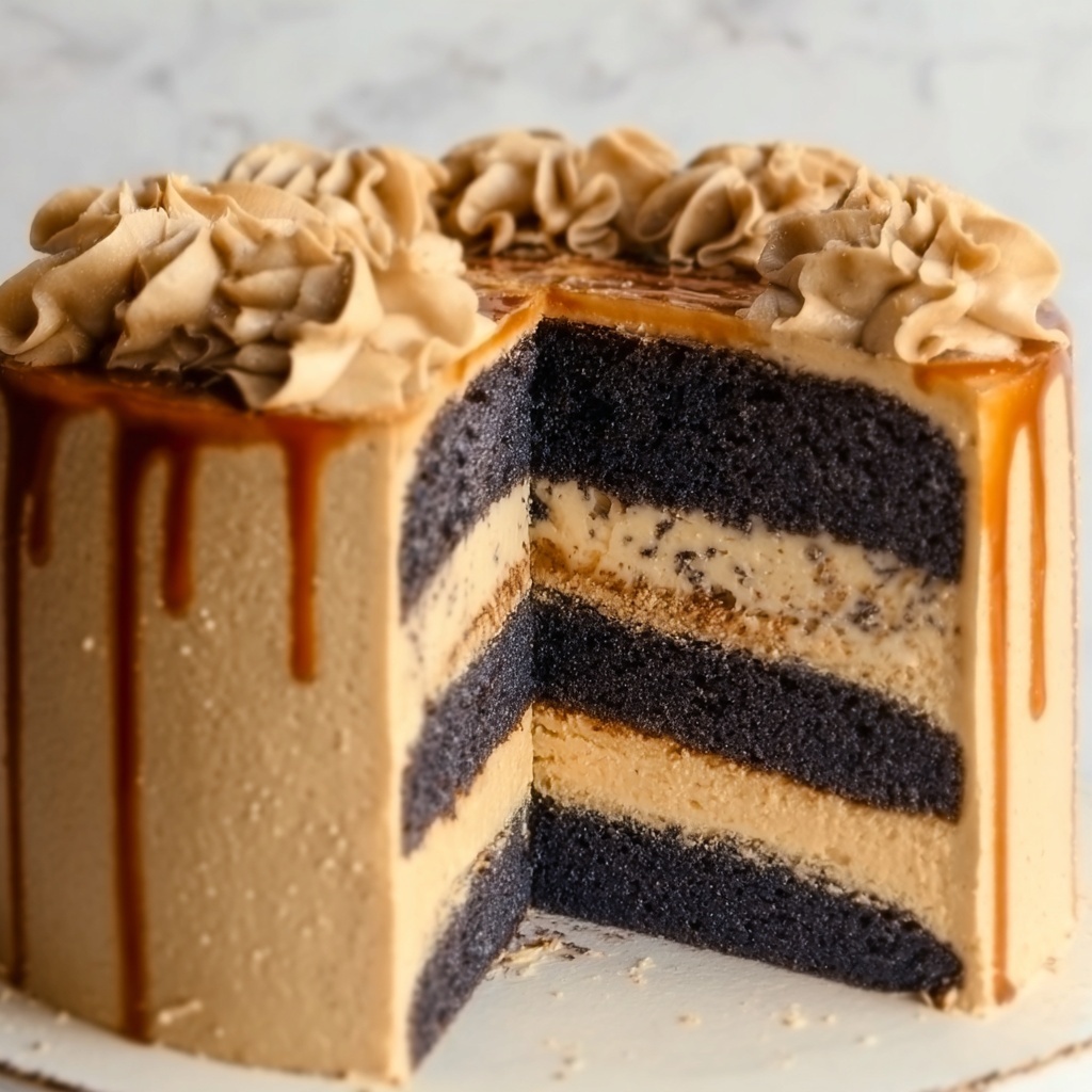 Chocolate Pumpkin Cheesecake Cake Recipe - Recipe Image